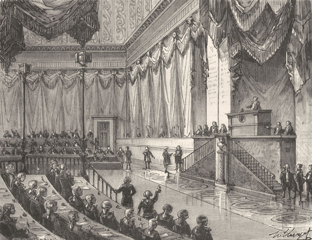 FRANCE. Introduction. Séance de Convention 1881 old antique print picture